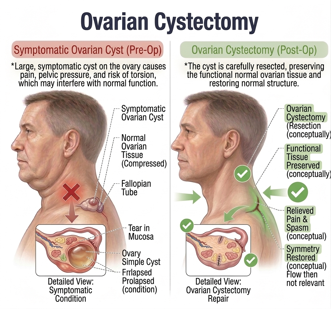 Ovarian Cystectomy — anatomy diagram